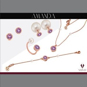 Set of chocker, ring, earrings and bracelet